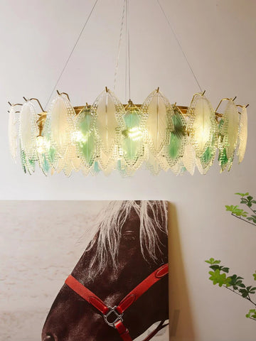 Maple Leaf Type Glass Chandelier - Cylinder-1-Yiosilamp