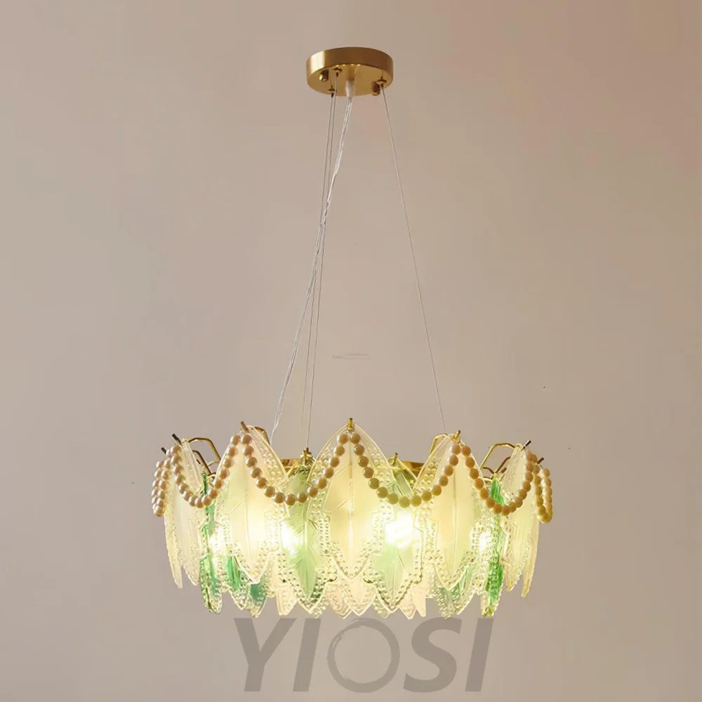 Maple Leaf Type Glass Chandelier - Cylinder-1-Yiosilamp