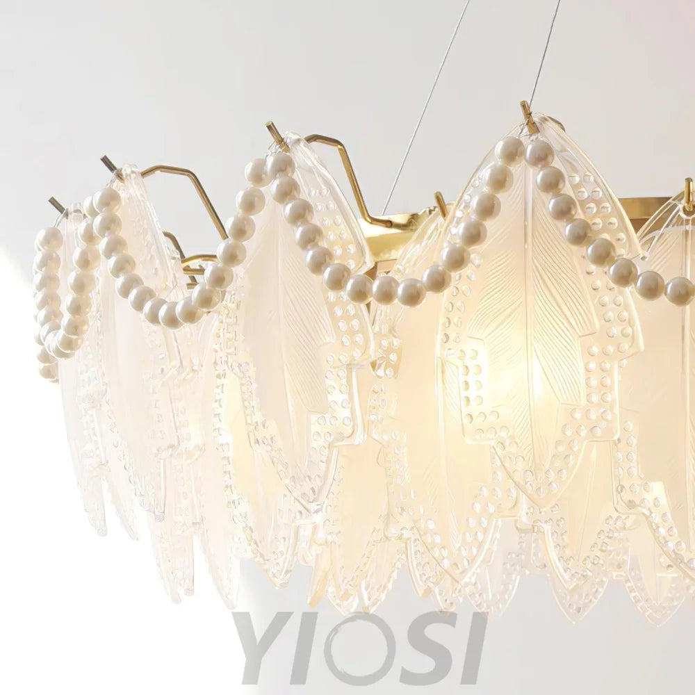 Maple Leaf Type Glass Chandelier - Cylinder-1-Yiosilamp