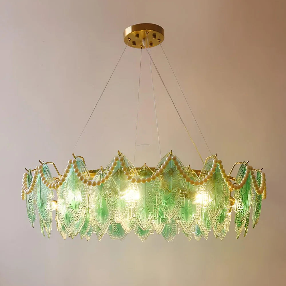 Maple Leaf Type Glass Chandelier - Cylinder-1-Yiosilamp