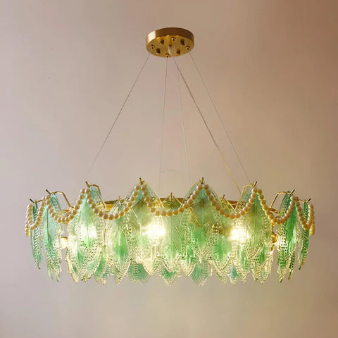 Maple Leaf Type Glass Chandelier - Cylinder-1-Yiosilamp