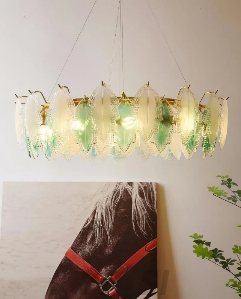 Maple Leaf Type Glass Chandelier - Cylinder-1-Yiosilamp