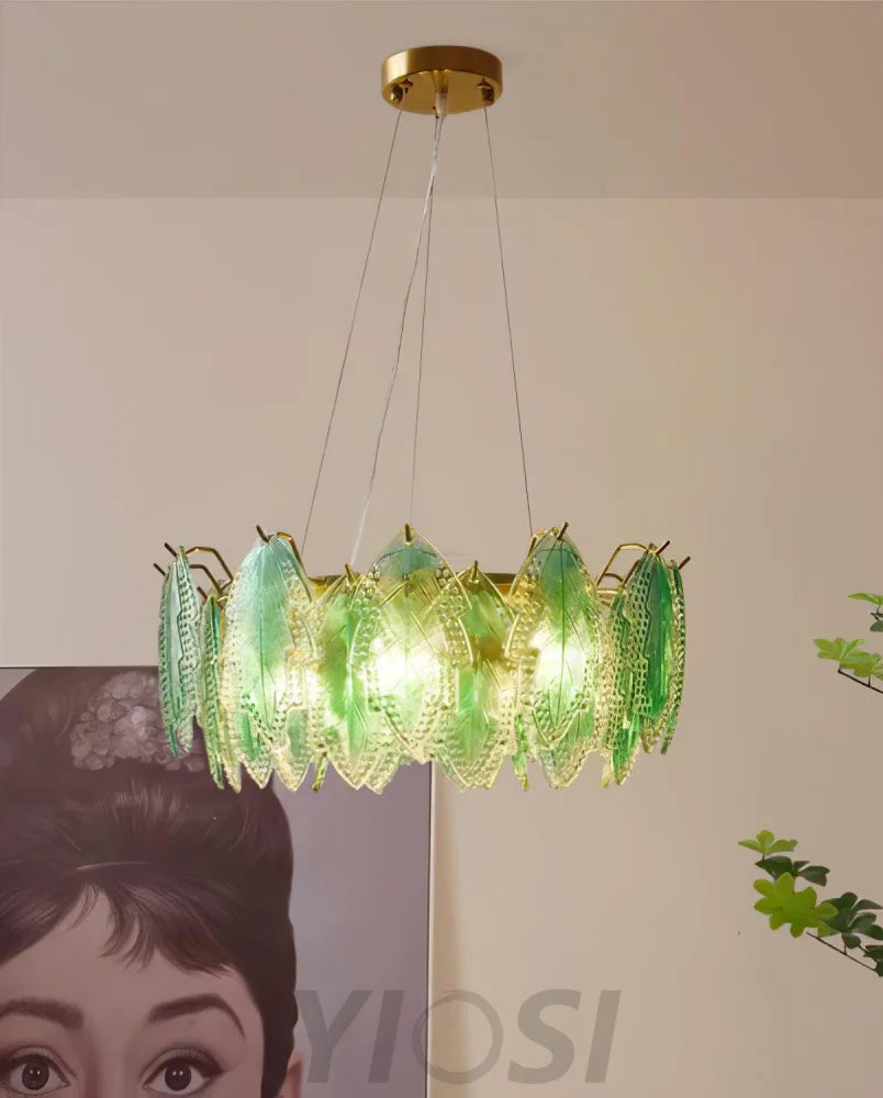 Maple Leaf Type Glass Chandelier - Cylinder-1-Yiosilamp