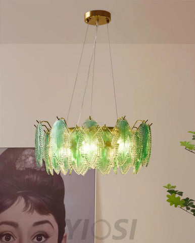 Maple Leaf Type Glass Chandelier - Cylinder-1-Yiosilamp
