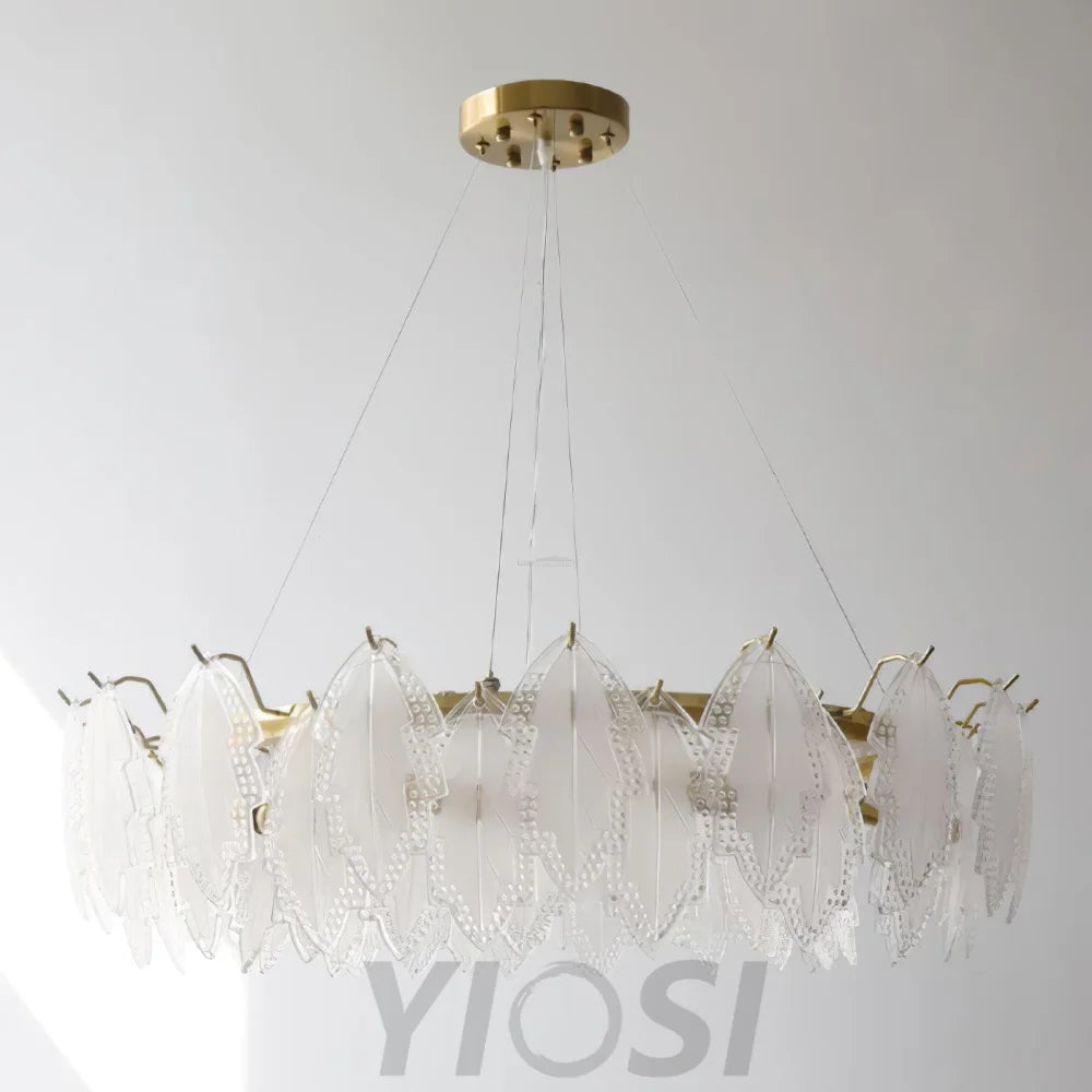 Maple Leaf Type Glass Chandelier - Cylinder-1-Yiosilamp