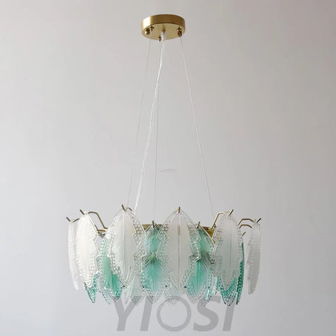 Maple Leaf Type Glass Chandelier - Cylinder-1-Yiosilamp