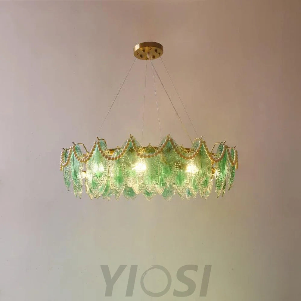 Maple Leaf Type Glass Chandelier - Cylinder-1-Yiosilamp