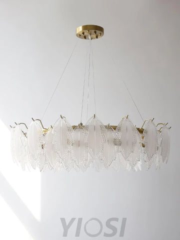 Maple Leaf Type Glass Chandelier - Cylinder-1-Yiosilamp
