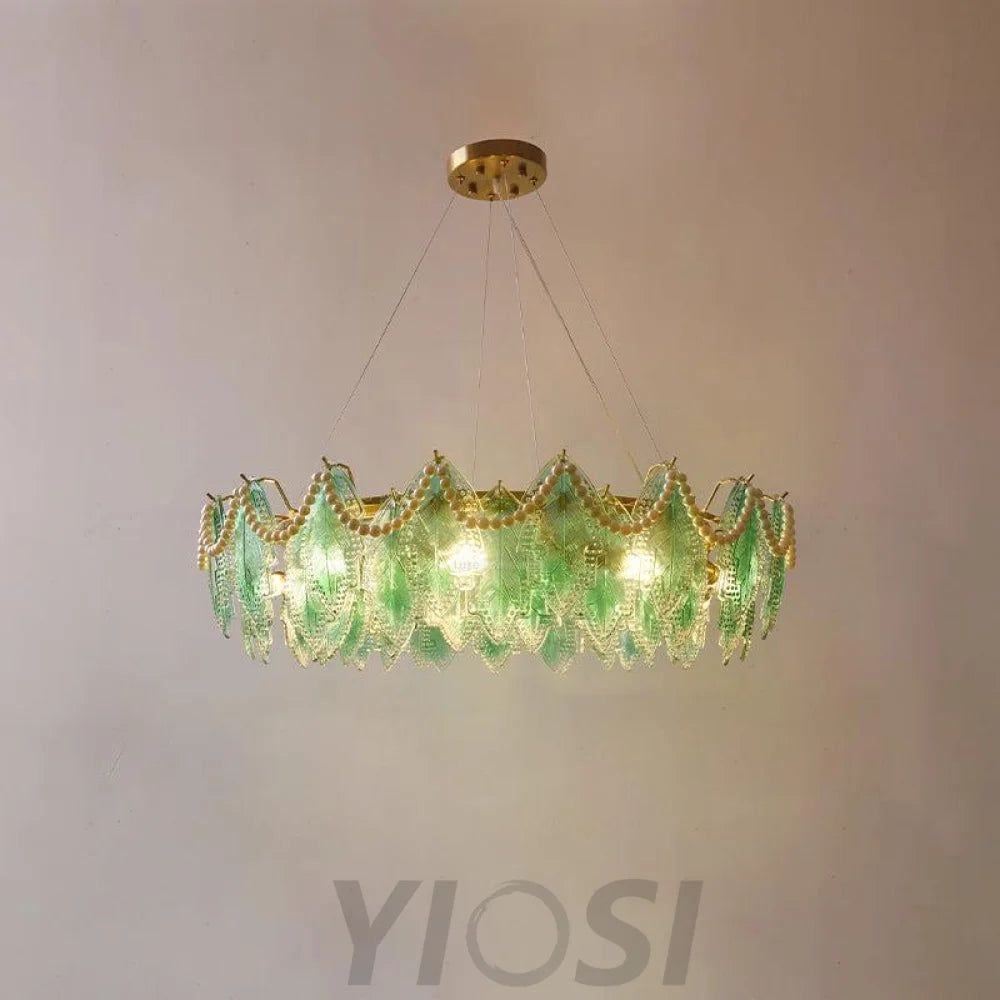 Maple Leaf Type Glass Chandelier - Cylinder-1-Yiosilamp