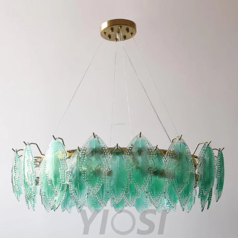 Maple Leaf Type Glass Chandelier - Cylinder-1-Yiosilamp