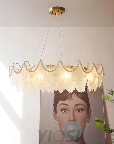 Maple Leaf Type Glass Chandelier - Cylinder-1-Yiosilamp