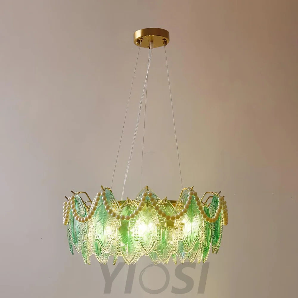Maple Leaf Type Glass Chandelier - Cylinder-1-Yiosilamp