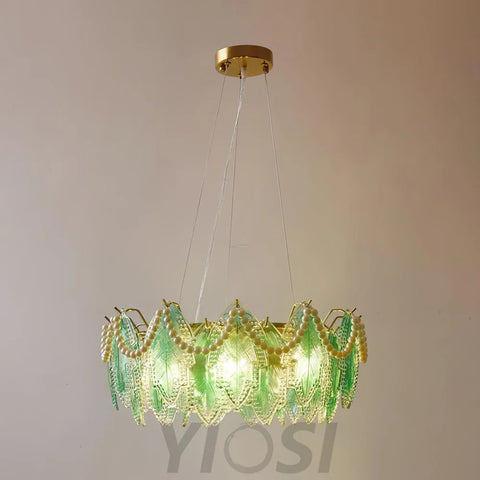 Maple Leaf Type Glass Chandelier - Cylinder-1-Yiosilamp