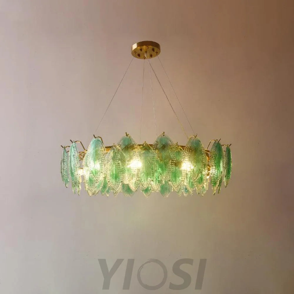 Maple Leaf Type Glass Chandelier - Cylinder-1-Yiosilamp