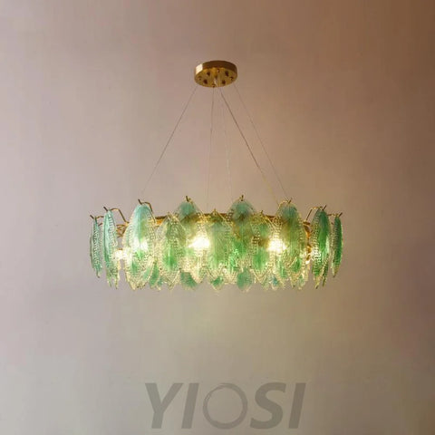 Maple Leaf Type Glass Chandelier - Cylinder-1-Yiosilamp
