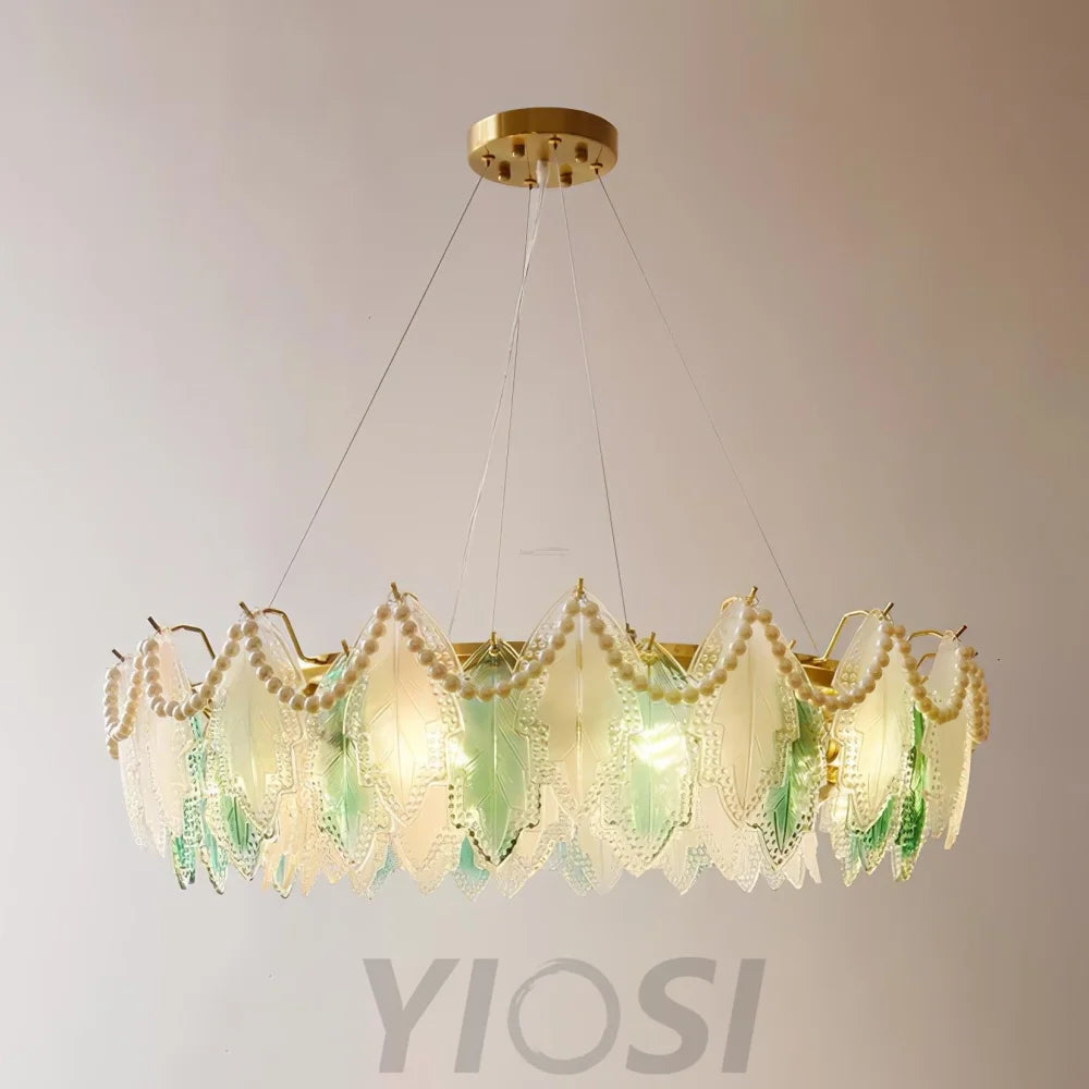 Maple Leaf Type Glass Chandelier - Cylinder-1-Yiosilamp