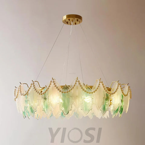 Maple Leaf Type Glass Chandelier - Cylinder-1-Yiosilamp