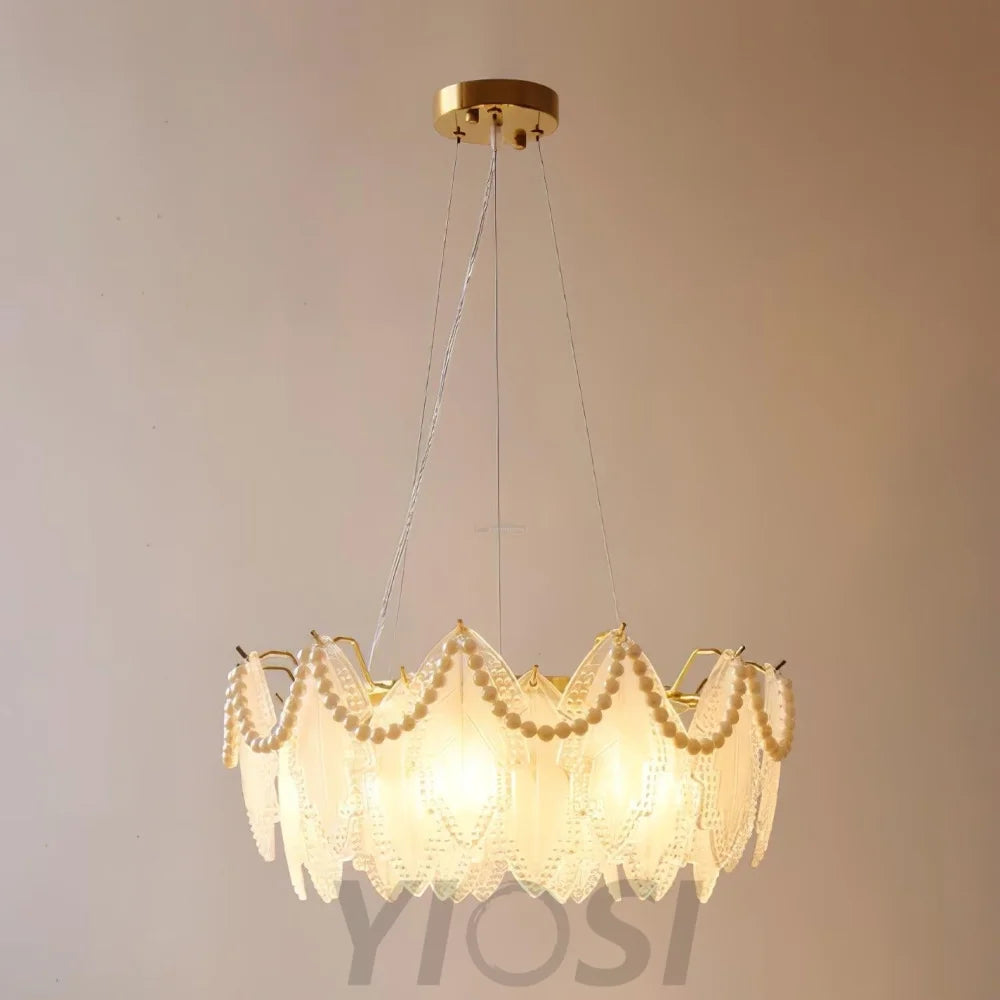 Maple Leaf Type Glass Chandelier - Cylinder-1-Yiosilamp