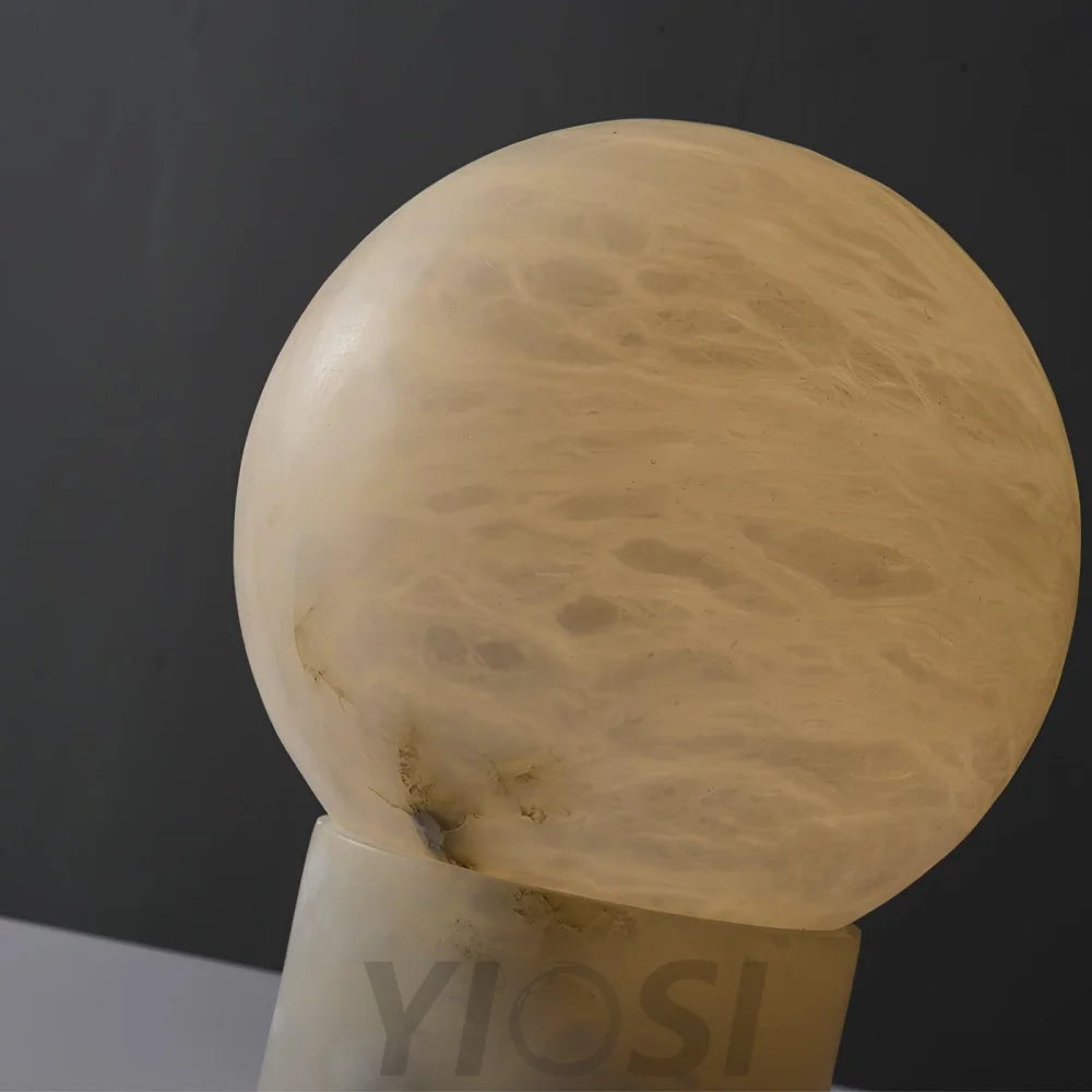 Marble Ball Table Lamp - Alabaster-1-Yiosilamp