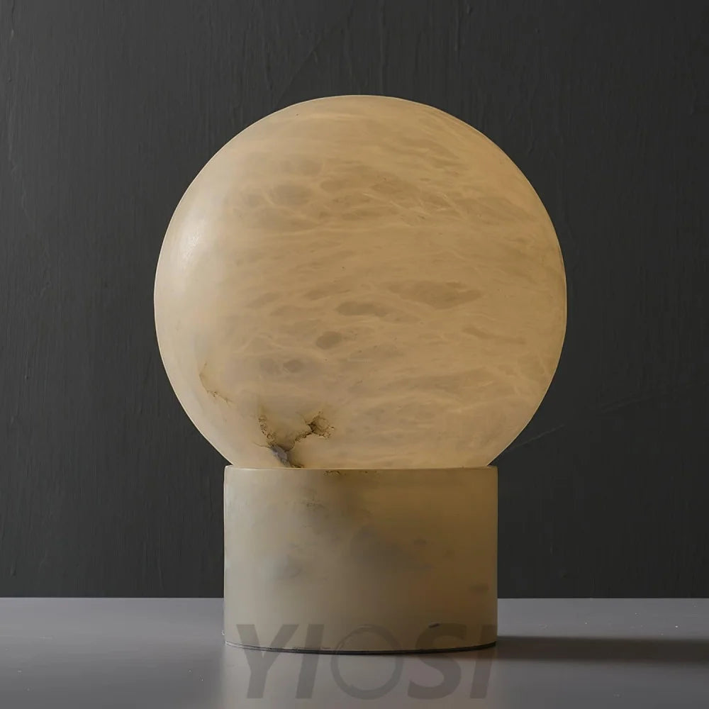 Marble Ball Table Lamp - Alabaster-1-Yiosilamp