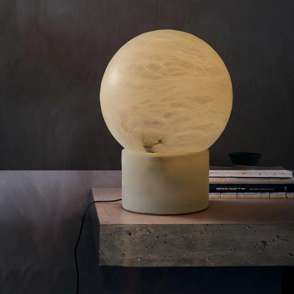 Marble Ball Table Lamp - Alabaster-1-Yiosilamp