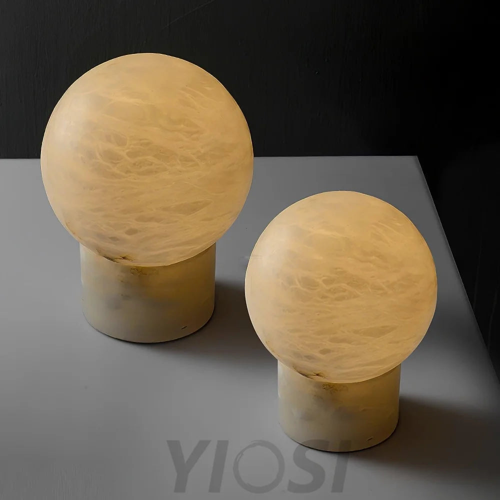 Marble Ball Table Lamp - Alabaster-1-Yiosilamp