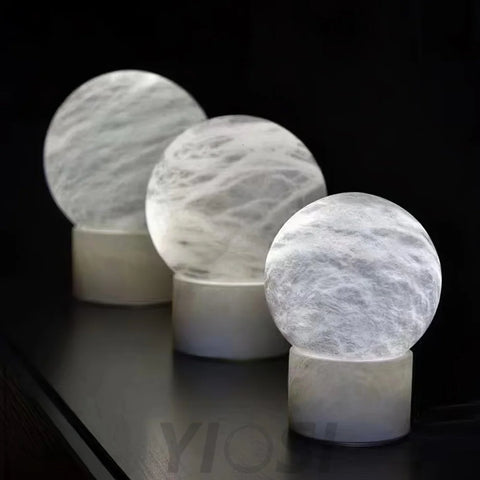 Marble Ball Table Lamp - Alabaster-1-Yiosilamp