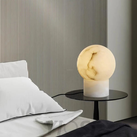 Marble Ball Table Lamp - Alabaster-1-Yiosilamp