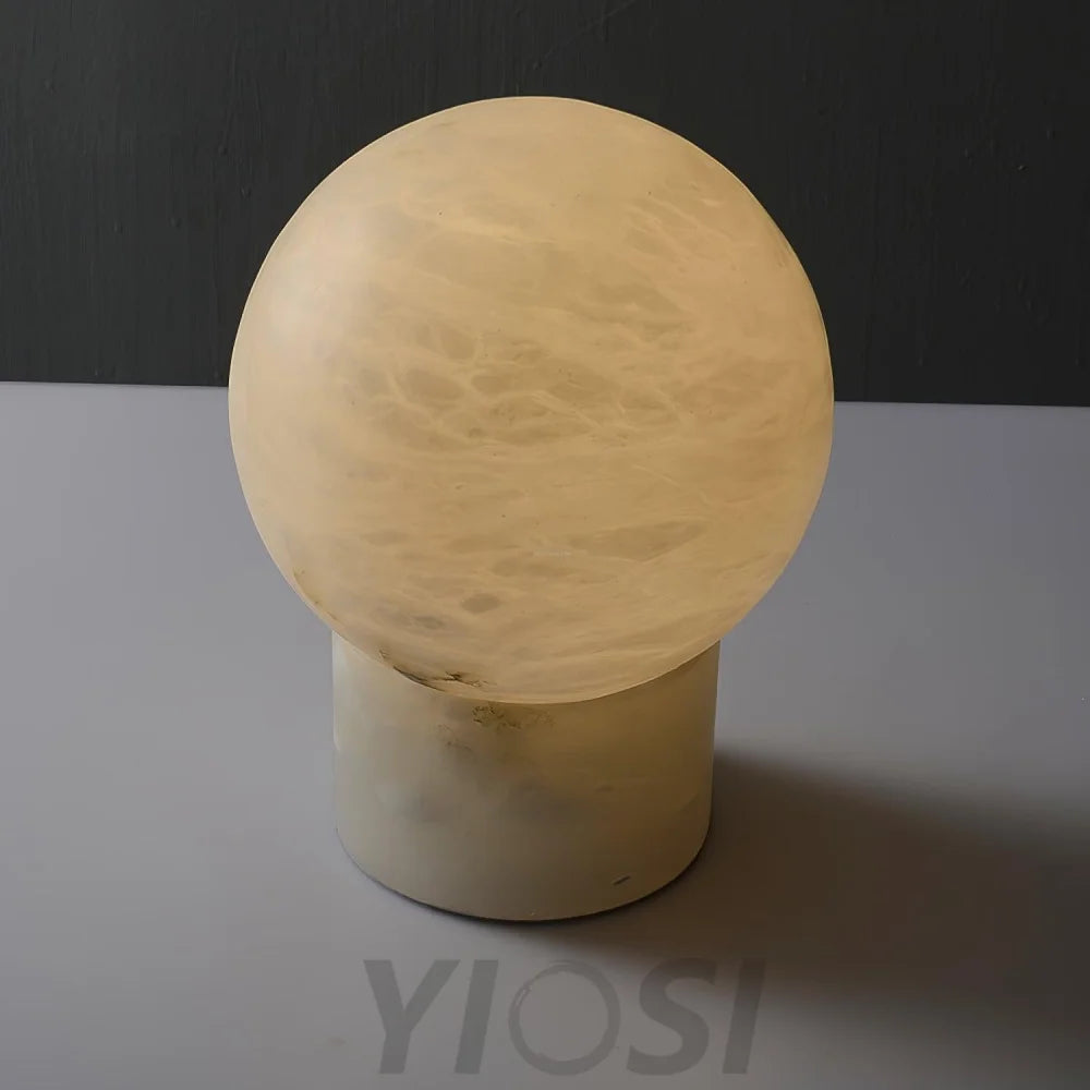 Marble Ball Table Lamp - Alabaster-1-Yiosilamp