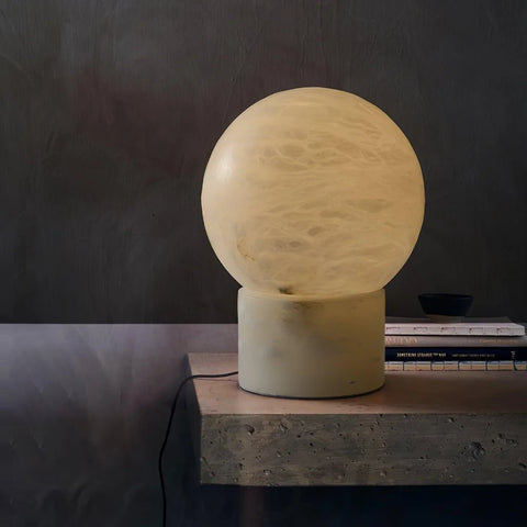 Marble Ball Table Lamp - Alabaster-1-Yiosilamp