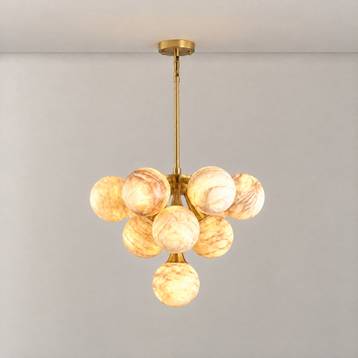 Marble Ball Triangle Circle Hanger - Copper Color – lights on