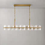 Alabaster Goblet Duo Linear Dining Pendant L1370 - Copper – lights off