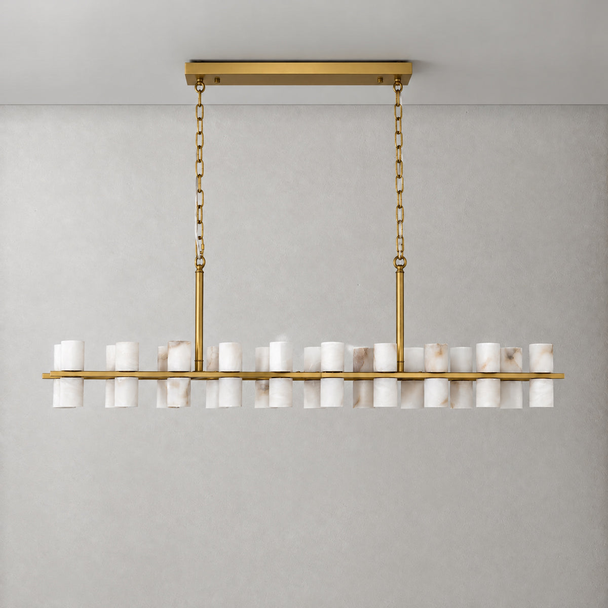 Alabaster Goblet Duo Linear Dining Pendant L1370 - Copper – lights off