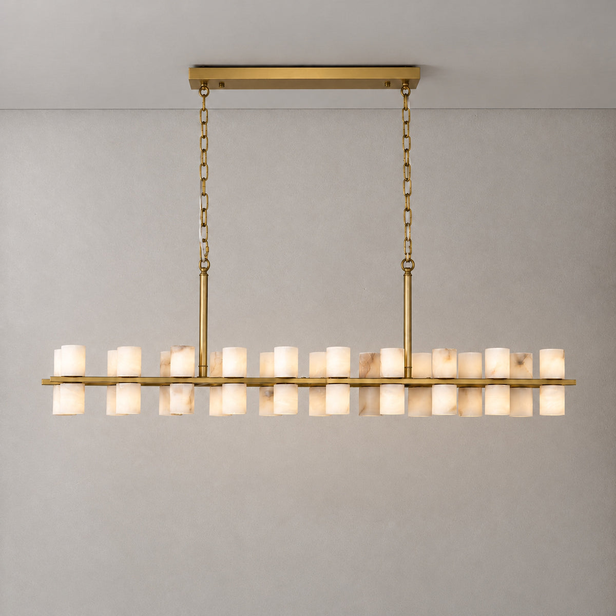 Alabaster Goblet Duo Linear Dining Pendant L1370 - Copper – lights on
