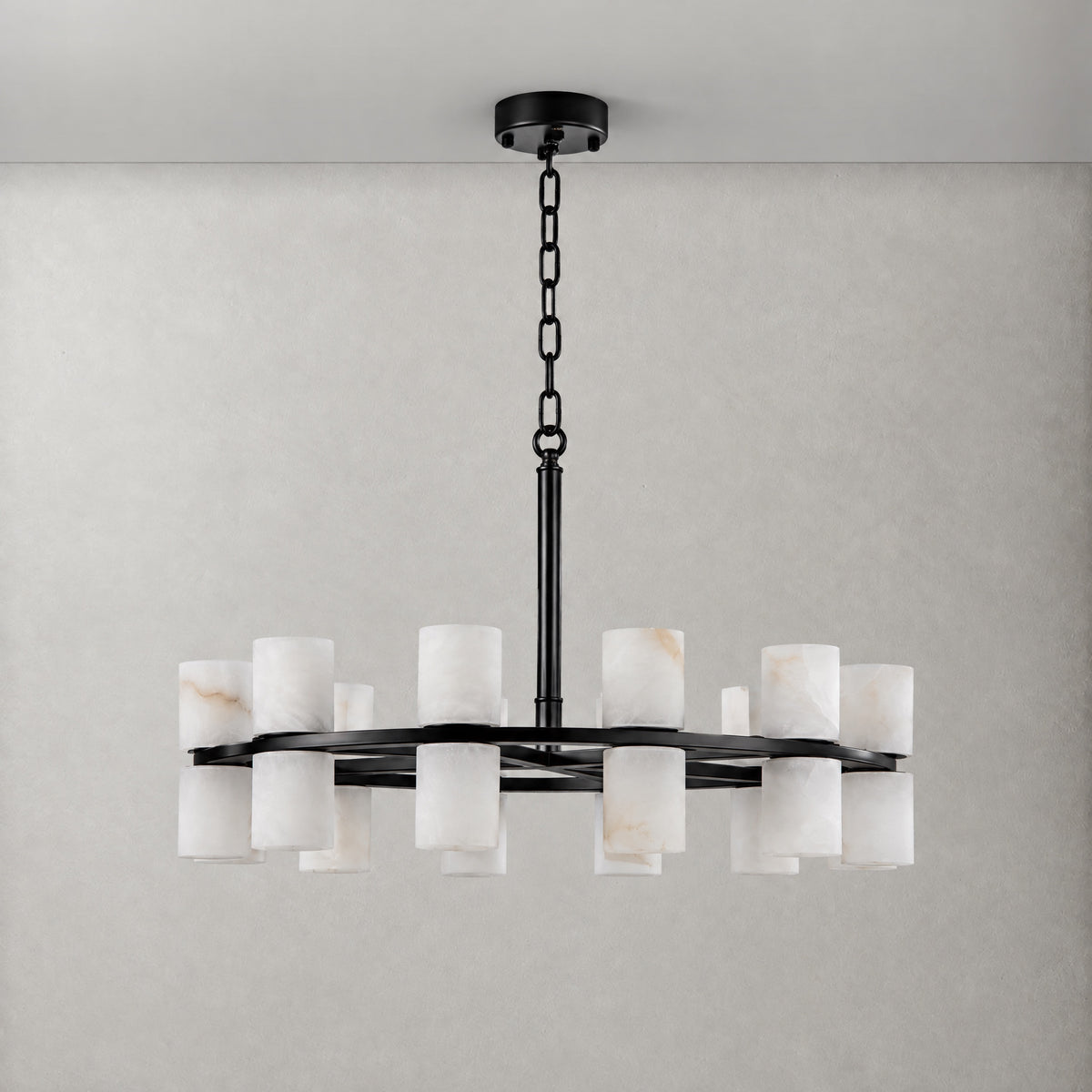 Alabaster Goblet Duo Linear Dining Pendant L1370 - Black – lights off