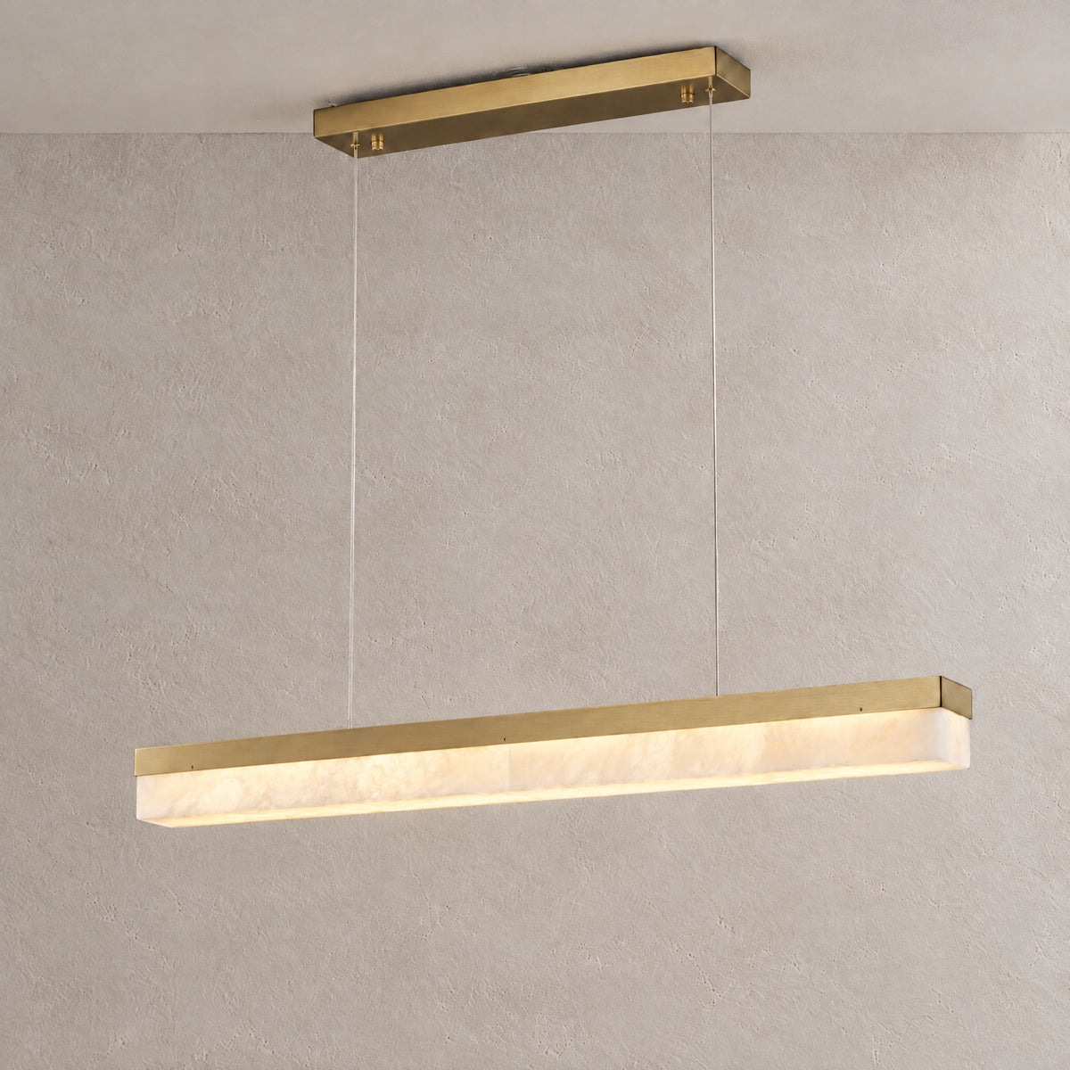Alabaster Linear Dining Pendant 1200 - Copper – lights on