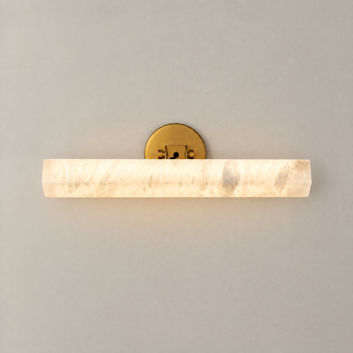 Alabaster Square Vanity Light 18 Inch - Gold – lights on