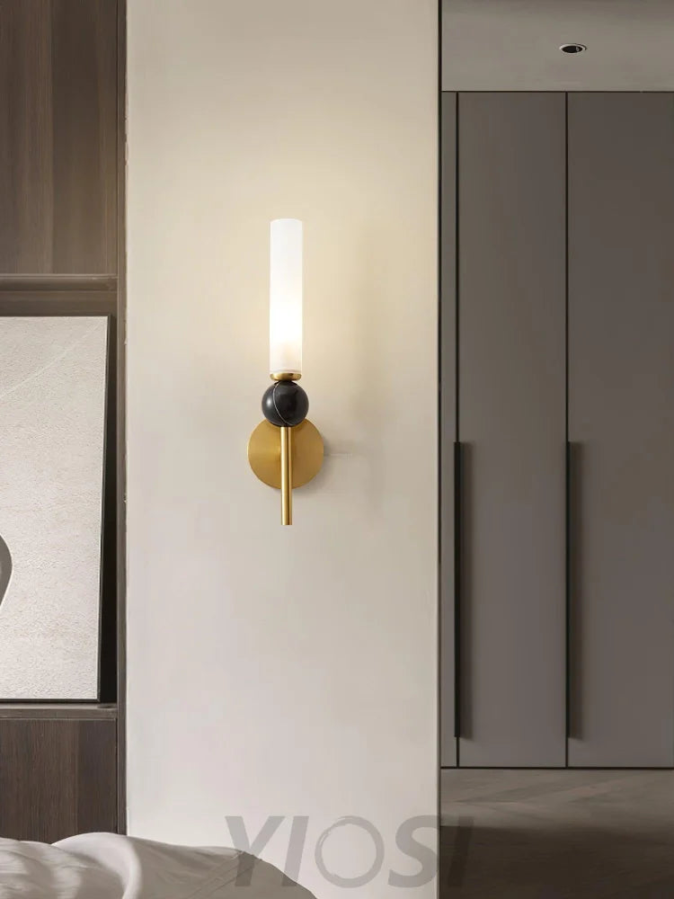 Marble Vertical Alabaster Wall Sconce - Yiosilamp