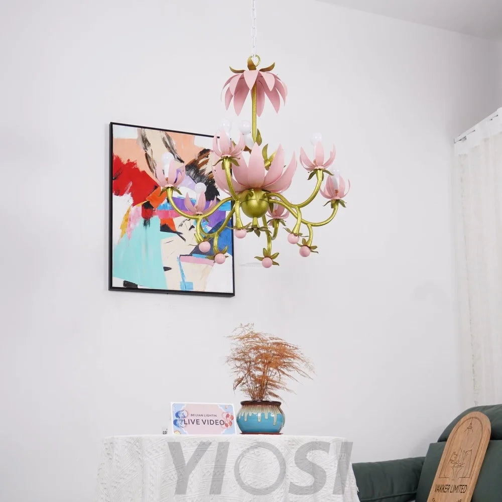 Mardi Gras Blossom Chandelier  Φ 25.6″ - -1-Yiosilamp
