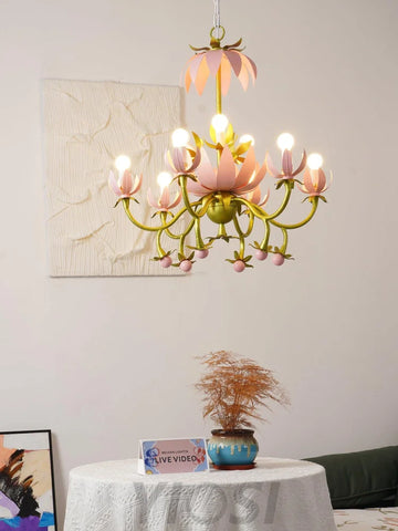 Mardi Gras Blossom Chandelier  Φ 25.6″ - -1-Yiosilamp