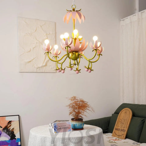 Mardi Gras Blossom Chandelier  Φ 25.6″ - -1-Yiosilamp