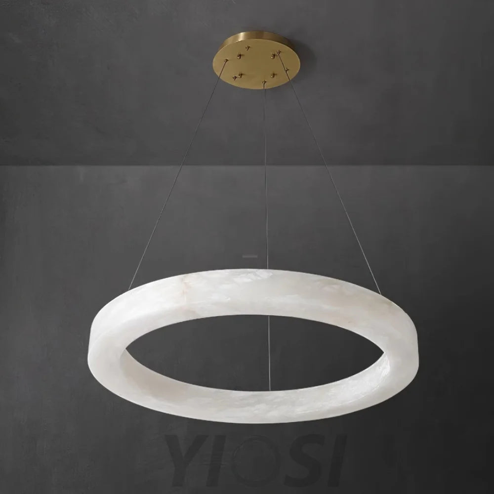 Marika Alabaster Ring Chandelier - Alabaster, Alabaster Chandelier-1-Yiosilamp