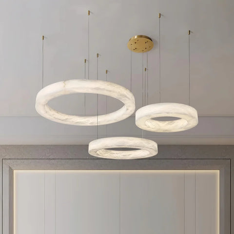 Marika Alabaster Ring Chandelier - Alabaster, Alabaster Chandelier-1-Yiosilamp
