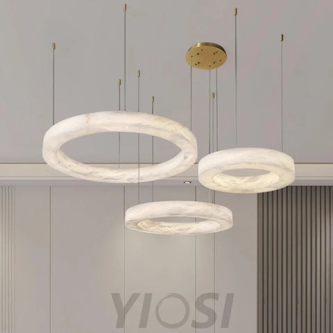 Marika Alabaster Ring Chandelier - Alabaster, Alabaster Chandelier-1-Yiosilamp