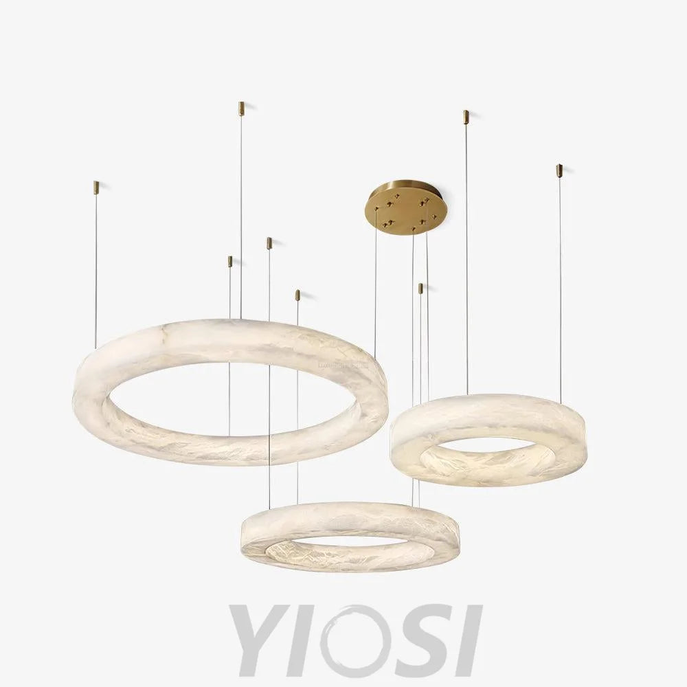 Marika Alabaster Ring Chandelier - Alabaster, Alabaster Chandelier-1-Yiosilamp