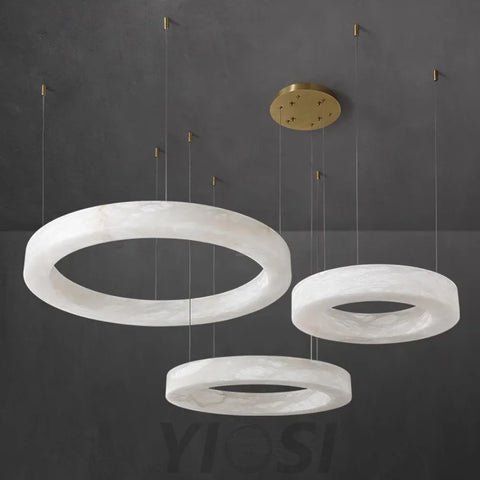 Marika Alabaster Ring Chandelier - Alabaster, Alabaster Chandelier-1-Yiosilamp