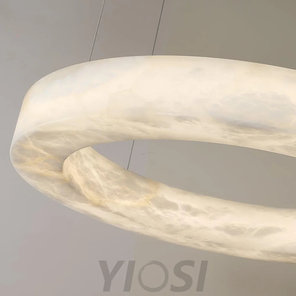 Marika Alabaster Ring Chandelier - Alabaster, Alabaster Chandelier-1-Yiosilamp