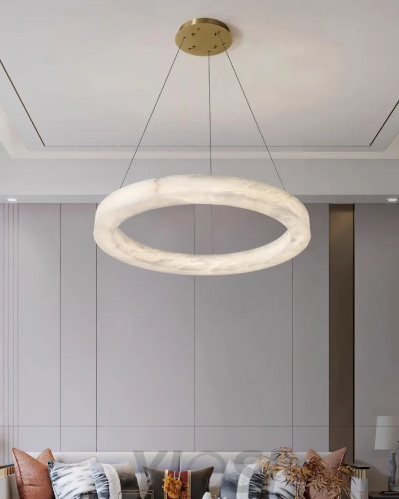 Marika Alabaster Ring Chandelier - Alabaster, Alabaster Chandelier-1-Yiosilamp