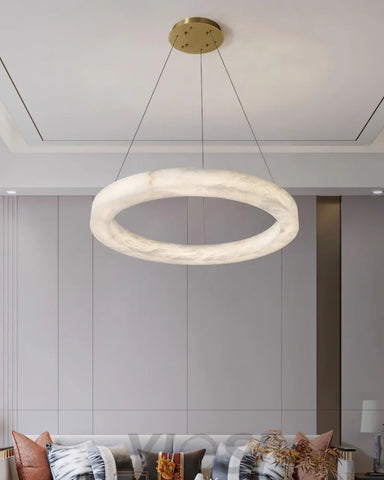 Marika Alabaster Ring Chandelier - Alabaster, Alabaster Chandelier-1-Yiosilamp