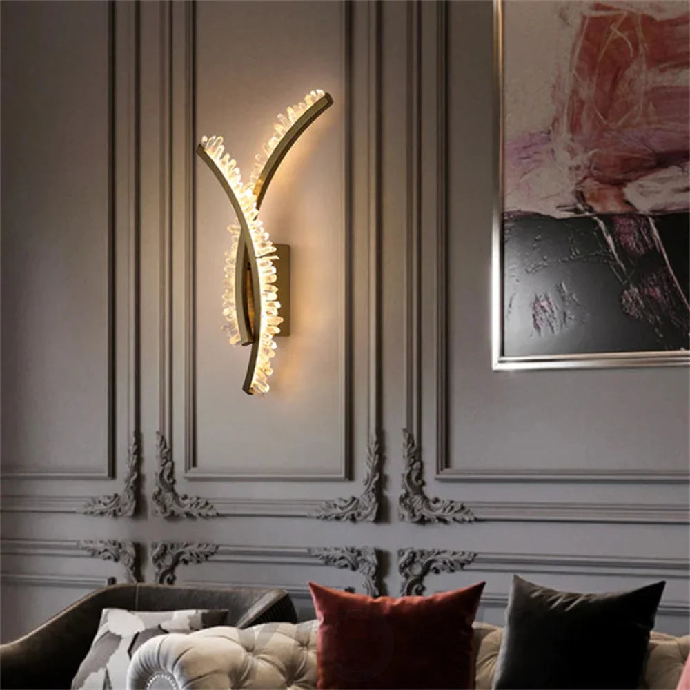 Marlin Modern Rock Crystal Wall Sconce